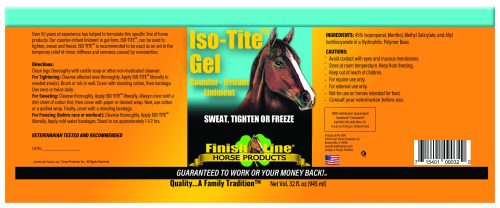 Iso-Tite Gel liniment label