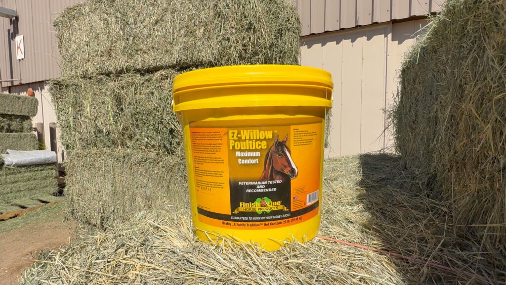 EZ-Willow™ Poultice is our maximum strength poultice on a bale of hay.